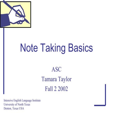 Note taking basics