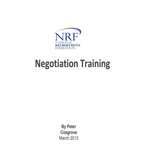 Negotiating tips – NRF march 2013 