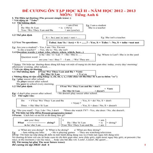 N thi hkii tiếng anh lớp 6 (lý thuyết + bài tập)