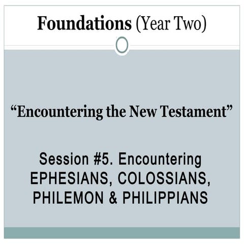 NT Session 5 Prison Letters of Paul
