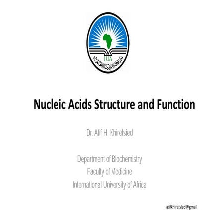 Nucleic Acids Structure and Functions