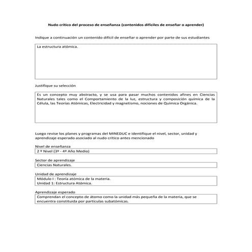 Nudo Critico Del Proceso De Ensenanza