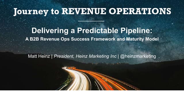 OpsStars NY Session | A B2B Revenue Ops Success Framework and Maturity Model