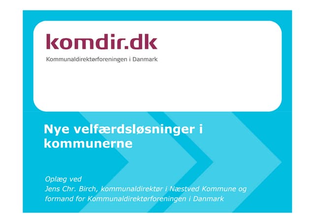 Nye velfaerdslosninger i kommunerne af  Jens Chr. Birch