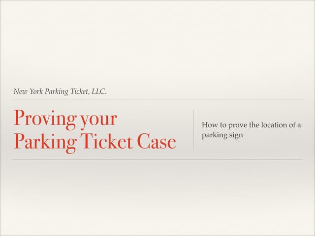 Proving your parking ticket case