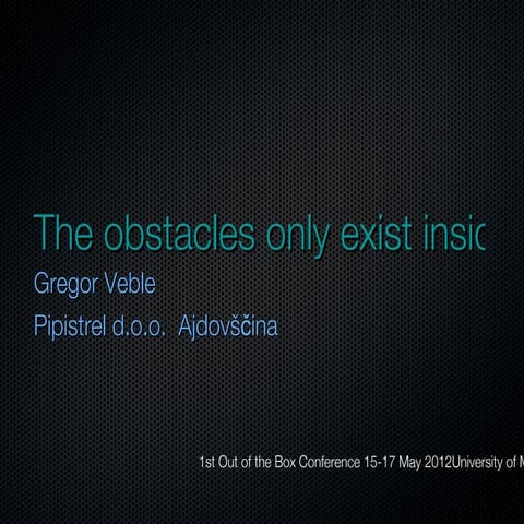OBC | The obstacles only exist inside people's heads!