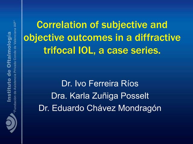 Objective vs subjective outcomes in the latest trifcoal iol Physiol (Finevision)