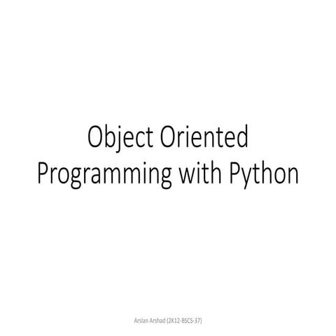 Object oriented programming with python