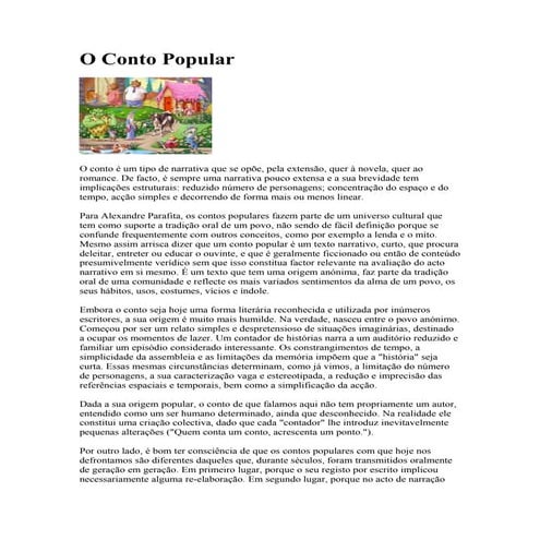 O conto popular