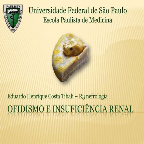 Ofidismo e insuficiência renal aguda (acidente ofídico)