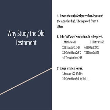 Old Testament Intro - Presentation for Old Testament Survey Class