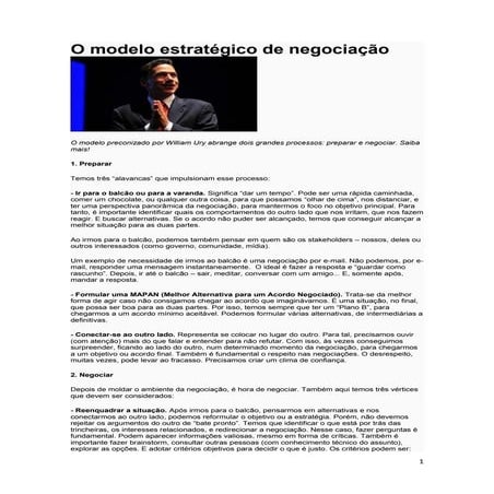 O modelo estratégico de negociação