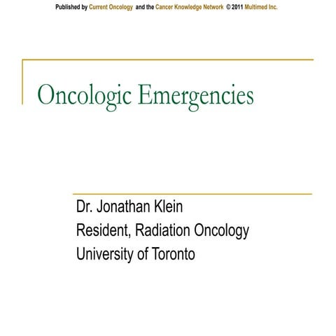 Oncologic emergencies