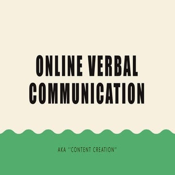 Online verbal communication