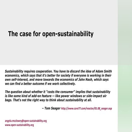 open-sustainability introduction July 2009