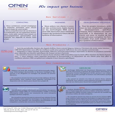 Activités OpenTechnologies