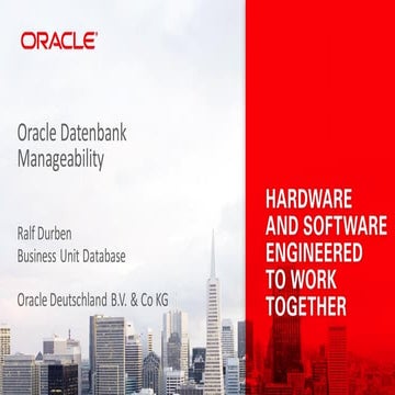 Oracle Datenbank Manageability