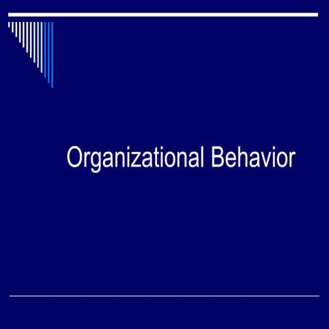 Organizational behavior chapter one