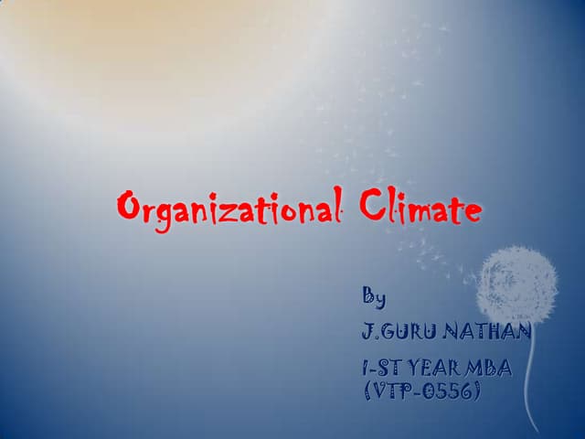 Organizational climate