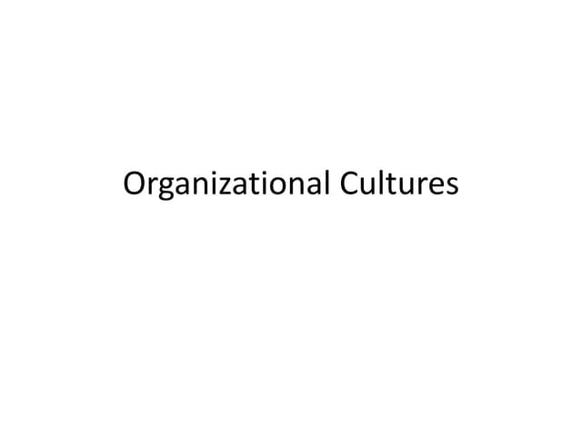 Organizational cultures