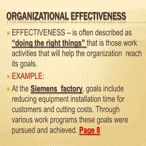 Organizational effectiveness