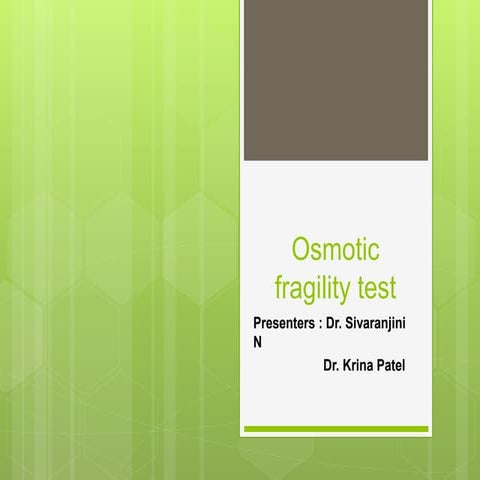 Osmotic fragility test