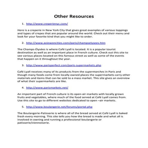 Other resources for students