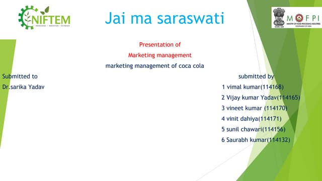 marketing management of coca-cola