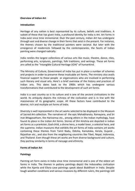 Overview of indian art