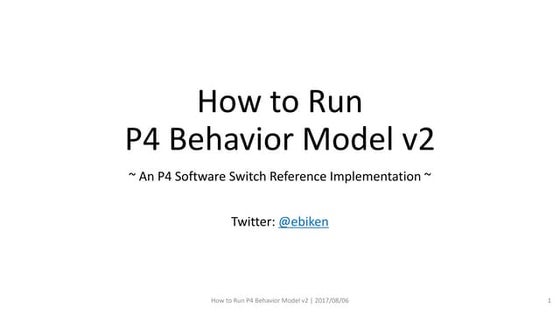 How to run P4 BMv2