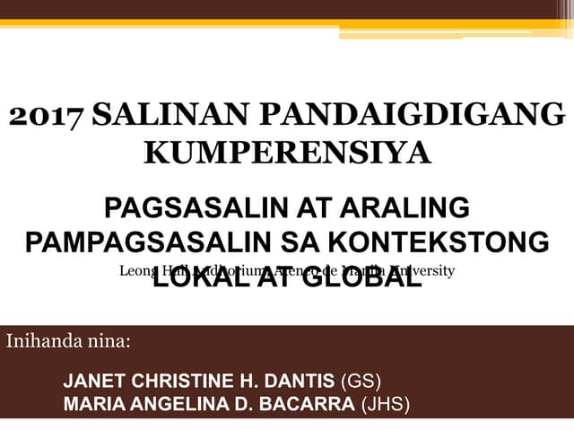 Pagsasalin (re echo)