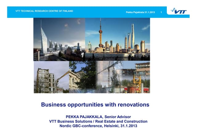 [Nordic GBC Conference 2013] Pekka Pajakkala - Business Opportunities with Re...