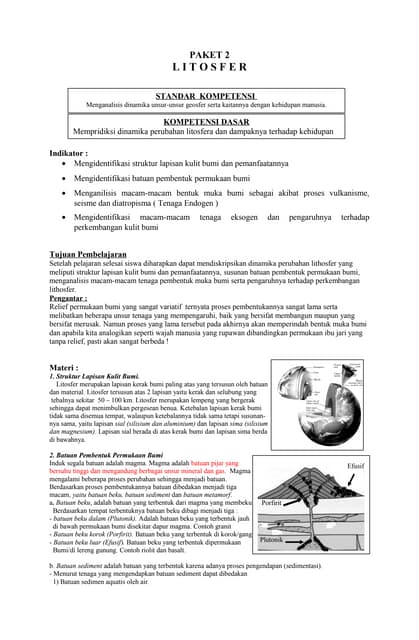 Paket 2 Litosfer Kelas X