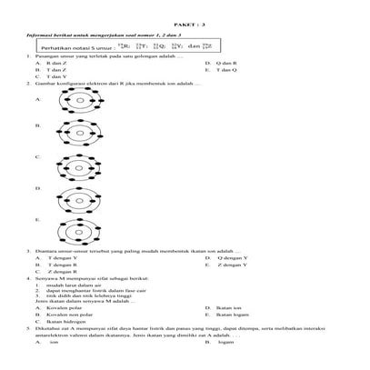 Soal Kimia kelas 3 SMA 3
