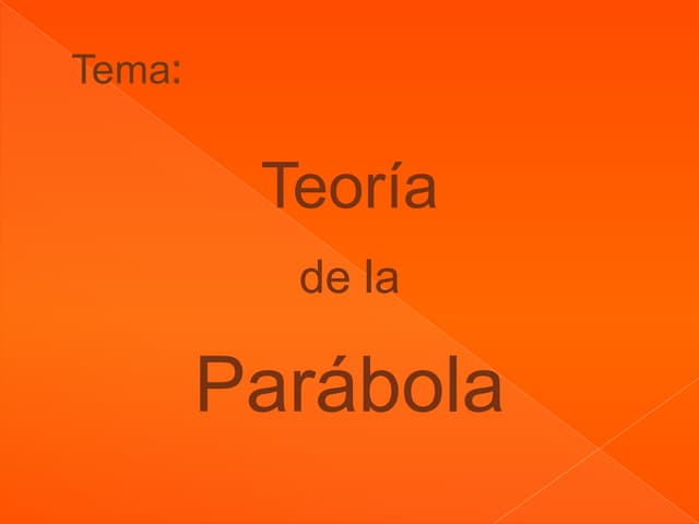 Teoria de la Paràbola