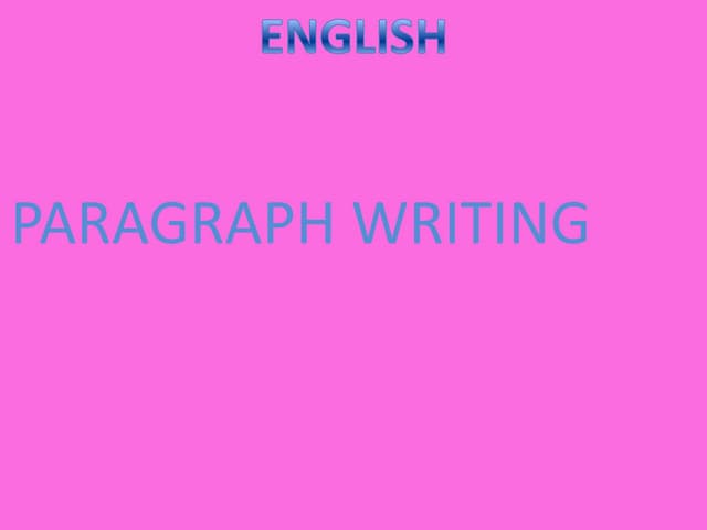 Paragragh writing