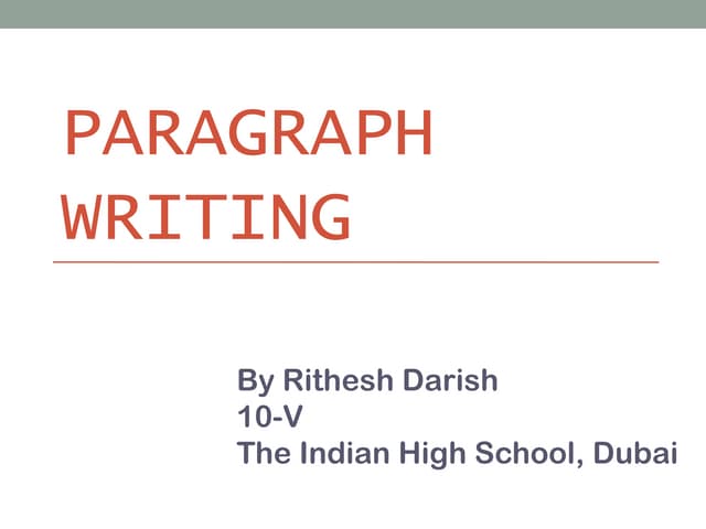 Paragraph writing