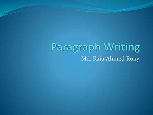 Paragraph writing
