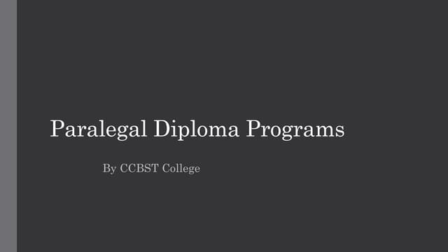 Paralegal diploma programs