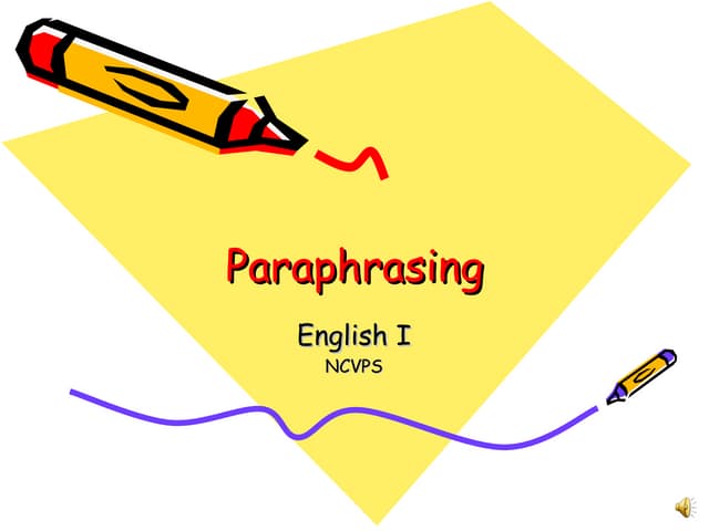 Paraphrasing information presentation