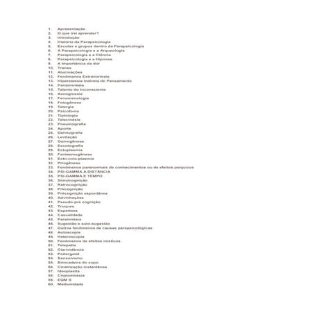 Parapsicologia [Roteiro]