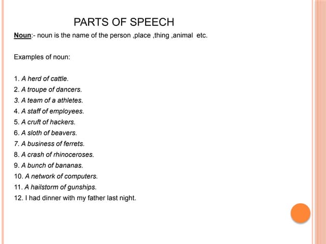 Parts of speech
