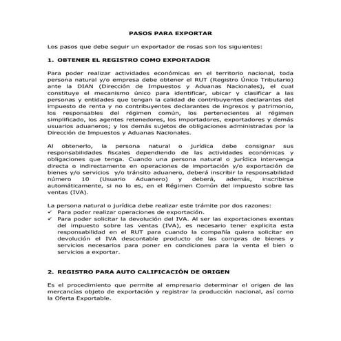 Pasos para exportar rosas