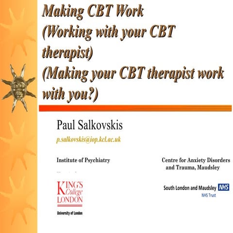 OCD Action - Making CBT work - Paul Salkovskis 