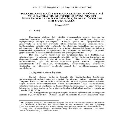 Pazarlama dağıtım kanalları