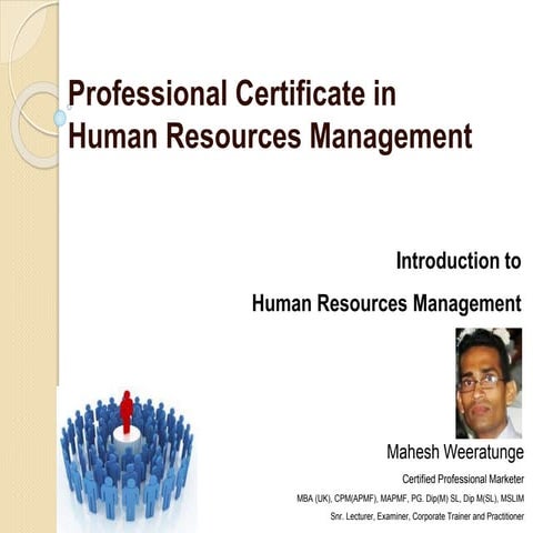 Basics in HR Management