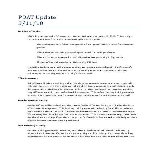 Pdat Update March 2010