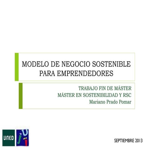 Modelo de Negocio Sostenible para emprendedores