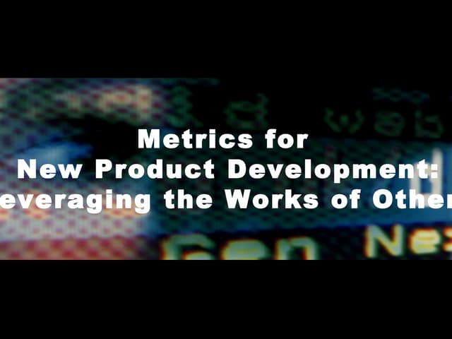 Pdma Product Development Metrics May 2000