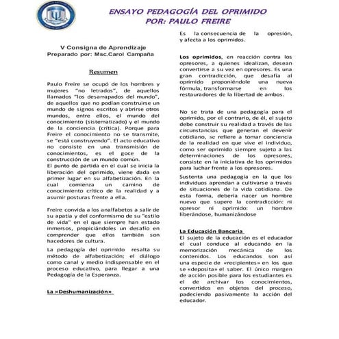 Pedagogia del oprimido carol